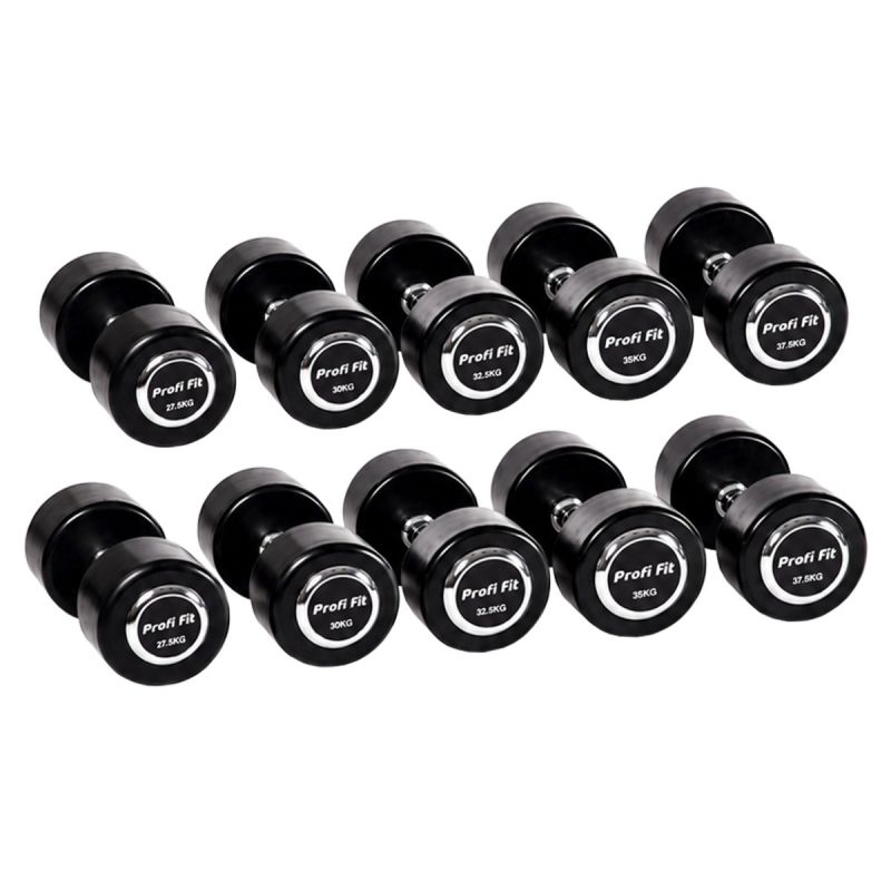 Гантельный ряд профессиональный (шаг 2,5 кг, 5 пар) PROFI-FIT 27,5-37,5 кг