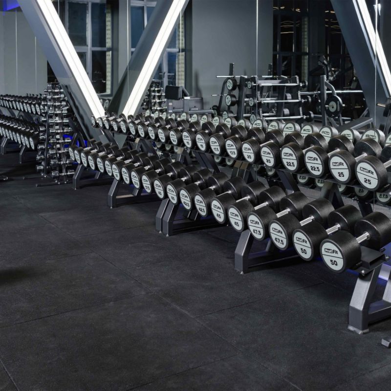 Гантельный ряд полиуретановый LEVEL (шаг 2,5 кг, 5 пар) PROFI-FIT 27,5-37,5 кг