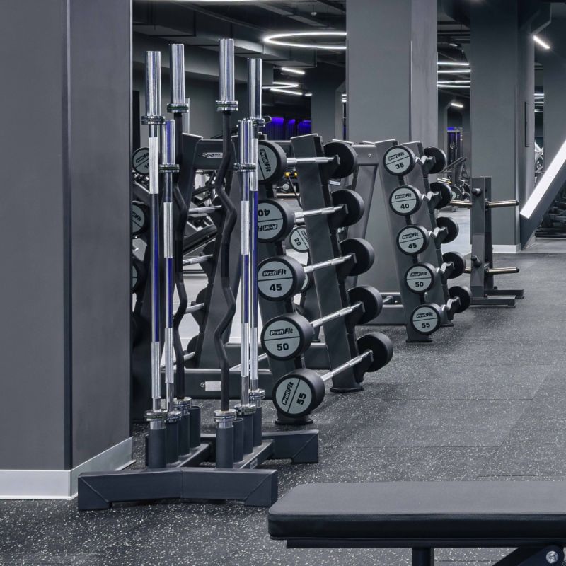 Набор прямых полиуретановых штанг LEVEL (шаг 5 кг, 5 шт) PROFI-FIT 35-55 кг