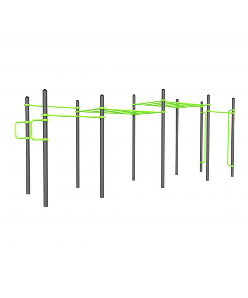 W324 Воркаут (поручни, 2 турника, рукоход клас. 2 ур., 2 перекладины, перекладины верт.) ZAVODSPORTA