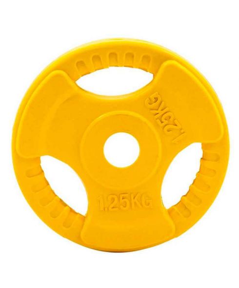 Диск обрезиненный (три хвата, цветной) D26 мм PROFI-FIT 1,25 кг