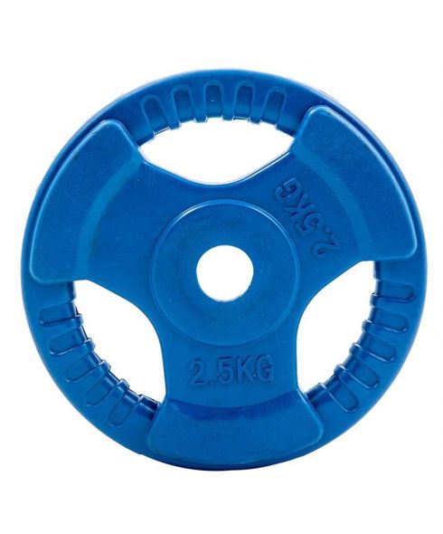 Диск обрезиненный (три хвата, цветной) D26 мм PROFI-FIT 2,5 кг