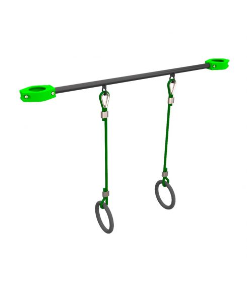 W108 Перекладина 1310 мм с гимнастическими кольцами ZAVODSPORTA