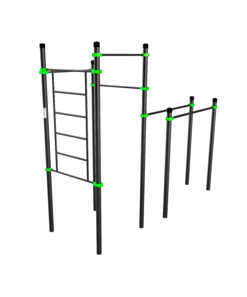 W217 Воркаут (брусья, 3 перекладины, шведская стенка) ZAVODSPORTA